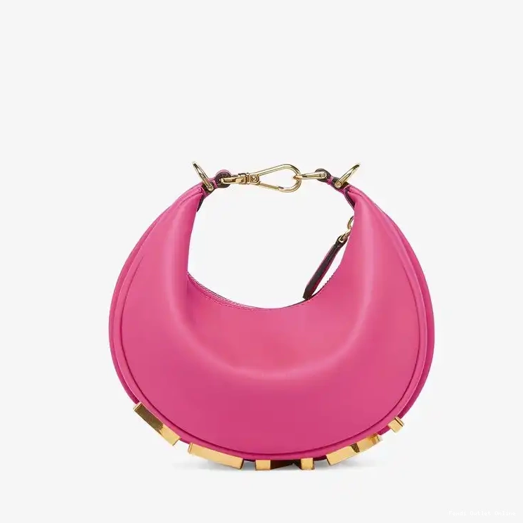 Cheap Rose Fendi In Hobo Calf Leather Mini Bag Fendigraphy 0429